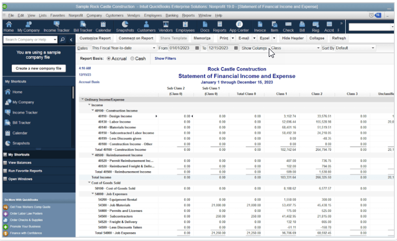 Statement of Financial Income & Expense